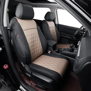 EKR Toyota Tundra  Seat Covers Custom-fit for 2014-2026 CrewMax/Hybrid/Double cab,Rear 40/60 Split W/Armrest,Driver's Seat W/NO Legrest Full Leather Black Set Stain-resistant Waterproof Easy Install All-season  Interior Upgrade