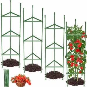 4 Set Tomato Cages for Garden, 51.2" Tall Cage Plant Support for Pots, Tomato Trellis for Raised Garden Bed, Gardening Supplies Trellis for Climbing Plants (4PCS，High: 51.2 Inch)