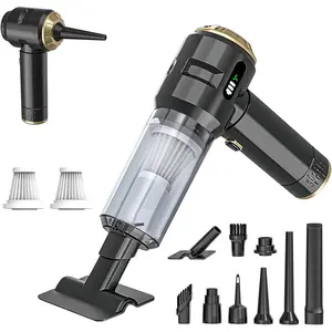 Handheld Vacuum Cleaner Cordless, 23000Pa   Mini Vacuum Cleaner, Rechargeable Portable Lightweight dust Catcher for   Carpet Stairs  Deep Cleaning(Black-)