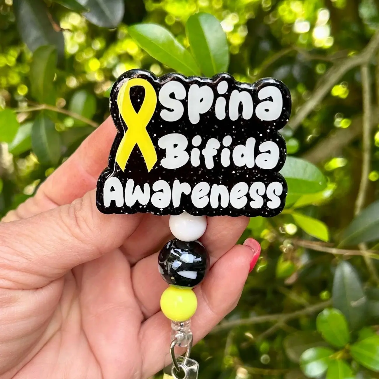 Spina Bifida Awareness Badge Reel, Nurse Badge, Cute Retractable Badge Holder, Retractable Lanyard