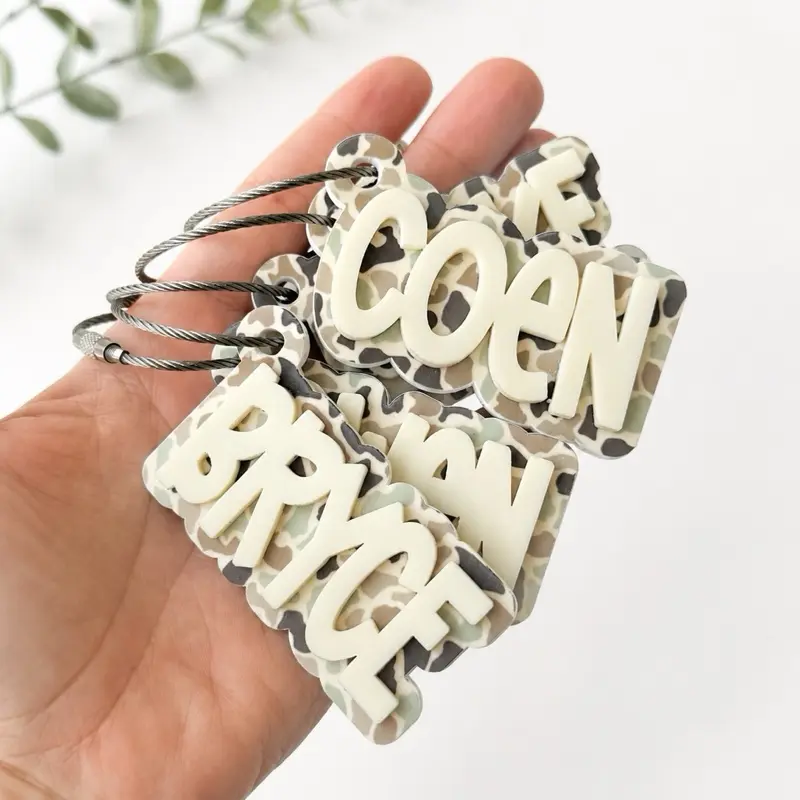 Personalized Camo Acrylic Name Keychain