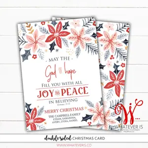 God of Hope Floral Romans 15:13 Christian Christmas Card