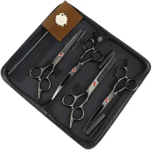 8PCS 6.0 inch Professional Hairdressing Scissors, Stainless Steel Barber Shears For Haircutting, Salon Equipment Hair Scissors 6 inch Japan Stainless Hair Cutting Scissors Barber Thinning Shears Haircut Set for Hairdressing