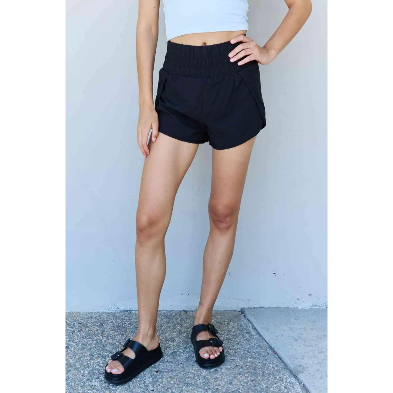 Black Stay Active High Waistband Active Shorts