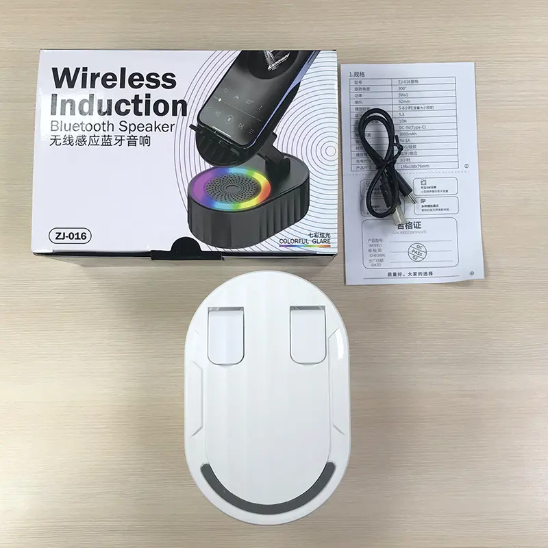 Smart Wireless Bluetooth Speaker with Induction Phone Stand for Music and Video, 5-in-1 Home Office Vertical Tablet Holder Smart Wireless Bluetooth Speaker with Induction Phone Stand for Music and Video, 5-in-1 Home Office Vertical Tablet Holder