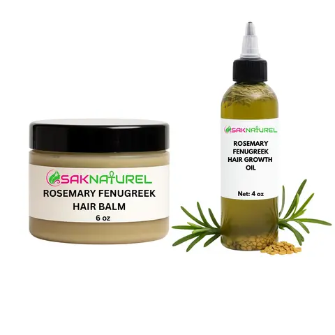 Rosemary Fenugreek Hair Growth Balm - Long Hair - Thick Hair - Hair Growth - Ayurverdic Hair growth oil - Rosemary Hair balm Oil - scalp care growth oil - Indian Hair Growth oil - Chebe Hair Growth Oil Organic - Herbal Haircare Moisturizing Peppermint