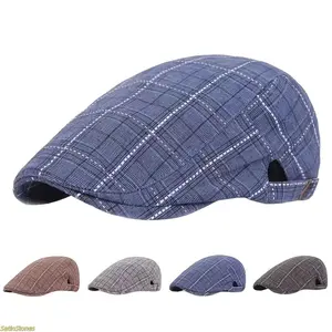 2026 Hot Selling Beret - Unisex Spring/Autumn Retro Plaid Baseball Cap Painter Hat - Sunshade Hat for Middle-Aged and Elderly, Travel Hat