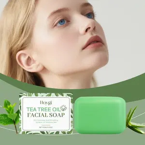 Hoygi Tea Tree Oil Face Soap, Gentle Cleansing, Refreshing Comfort, Aloe Vera & Mint Leaf Extracts, Balances Oil Production, Skin Care Bar