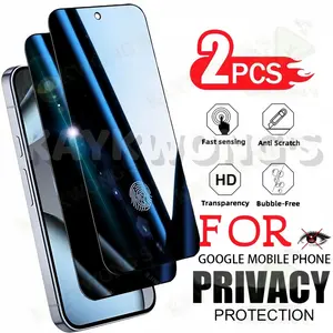 KAYKWONG'S 2pcs Privacy Tempered Glass Screen Protector For Google Pixel Series, 9h Hardness, Smooth Touch, HD Clarity, Oil-Repellent, Face/fingerprint Compatible