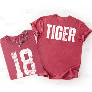 Comfort Colors Custom Number Two-sided Shirt, Game Day Number Shirt, Custom School Team Number Shirt, Personalized Sports Number, Custom Mascot Shirt