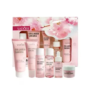 Cherry Blossom Moisturizing Skincare 6-Piece Set: For supple and soft skin, contains cherry blossom extract for deep moisturizing and repair. Travel-sized skincare set.