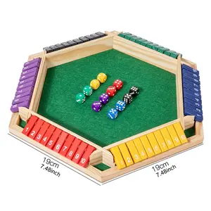 Upgraded Closed Box Dice Game for 1-6 Players, Wooden Board Game with 12 Dice, Perfect Family Game Night & Home Gathering Fun