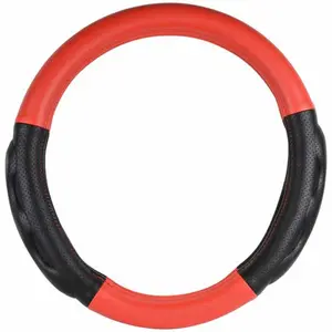 18 Inch Deluxe Matte Red Steering Wheel Cover W/ Black Comfort Pad