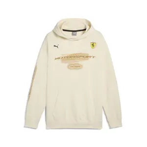 PUMA Mens Scuderia Ferrari Desert Sun Motosport Hoodie Athletic Outerwear Casual - Off White