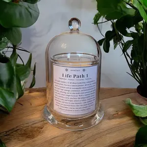 Life Path 1 Candle Personalized Decorative Element with Inspirational Message & Natural Soy Wax for Numerology Enthusiasts - Spiritual Gift for Self-Care and Manifestation