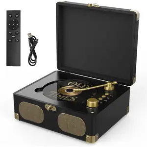 CD Player with Speakers Retro Portable CD Players for   Player with Remote Control,V5.4  in&Out Desktop Suitcase CD Player with AUX in, Headphone Jack,USB Playback,Black