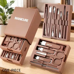 13-Piece Nail Care Tool Set, Multi-Functional Beauty Kit with Makeup Mirror, Compact Storage, Essential Daily Tools, Perfect Gift