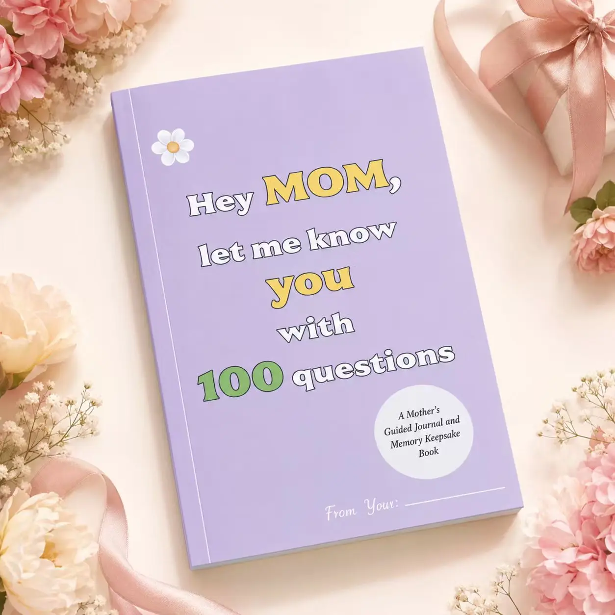 Mom Memory Keepsake Journal, 100 Questions Guided Book for Mom, Family Story Journal, Conversation Starter Book, Meaningful Mother’s Day, Birthday or Christmas Gift for Mom