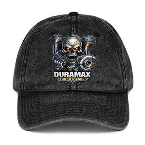Duramax Turbo Diesel Skull Wash & Classic Baseball Hat, Gift for Duramax Diesel Fan, Diesel Truck Outfit, Full Color