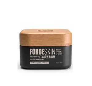 FORGE SKIN Wrinkle Defense & Natural Anti-Aging Beef Tallow Moisturizer for Men - Face Balm Skincare Cream for Dry Rough Skin Tallow-Based Mens Face Lotion for Hydration Firmness Wrinkle Repair & Glow Honey Jojoba Hydrating Smooth Skin Nourishing Moisture
