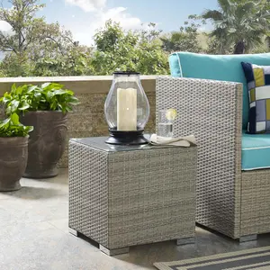 Modway Repose Outdoor Patio Side Table in Light Gray