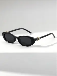 Women's Fashion Cat Eye Small Frame Glasses, Vintage Decorative Temple, Casual Style, All Seasons, Streetwear, High-End Look, Fashionable Sunglasses, Vintage Sunglasses