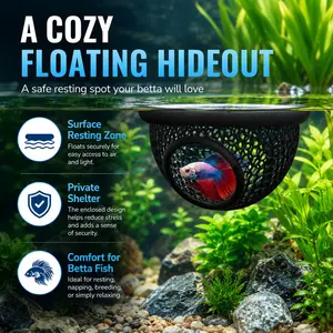 Aquarium Floating Betta Fish Skins, Betta or Shrimp Feeder, Cave and Hammock, Small Fish Feeding Rings, Decorative Accessories