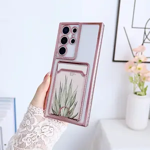 Clear Card Slot Holder Phone Case for Samsung Galaxy S24 FE S25 Ultra S23 S22 S21 Plus A36 A56 A26 A16 A06 A55 A35 A25 A15 Cover