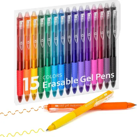 Shuttle Art-Erasable Gel Pen Set, 15/26-Pack 0.5/0.7mm Retractable Fine Point Clickers, Assorted Colors Smooth Ink, Multi-Purpose for Students&Artists, Office/School Supplies,Erase-Retract,techvibes