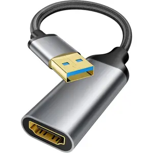 USB to HDMI Adapter, 1080P@60Hz USB 3.0 Male to HDMI Female Multi-Display  Converter Suitable for Macos Windows 7/8/10/11 - Driver Installation is Required