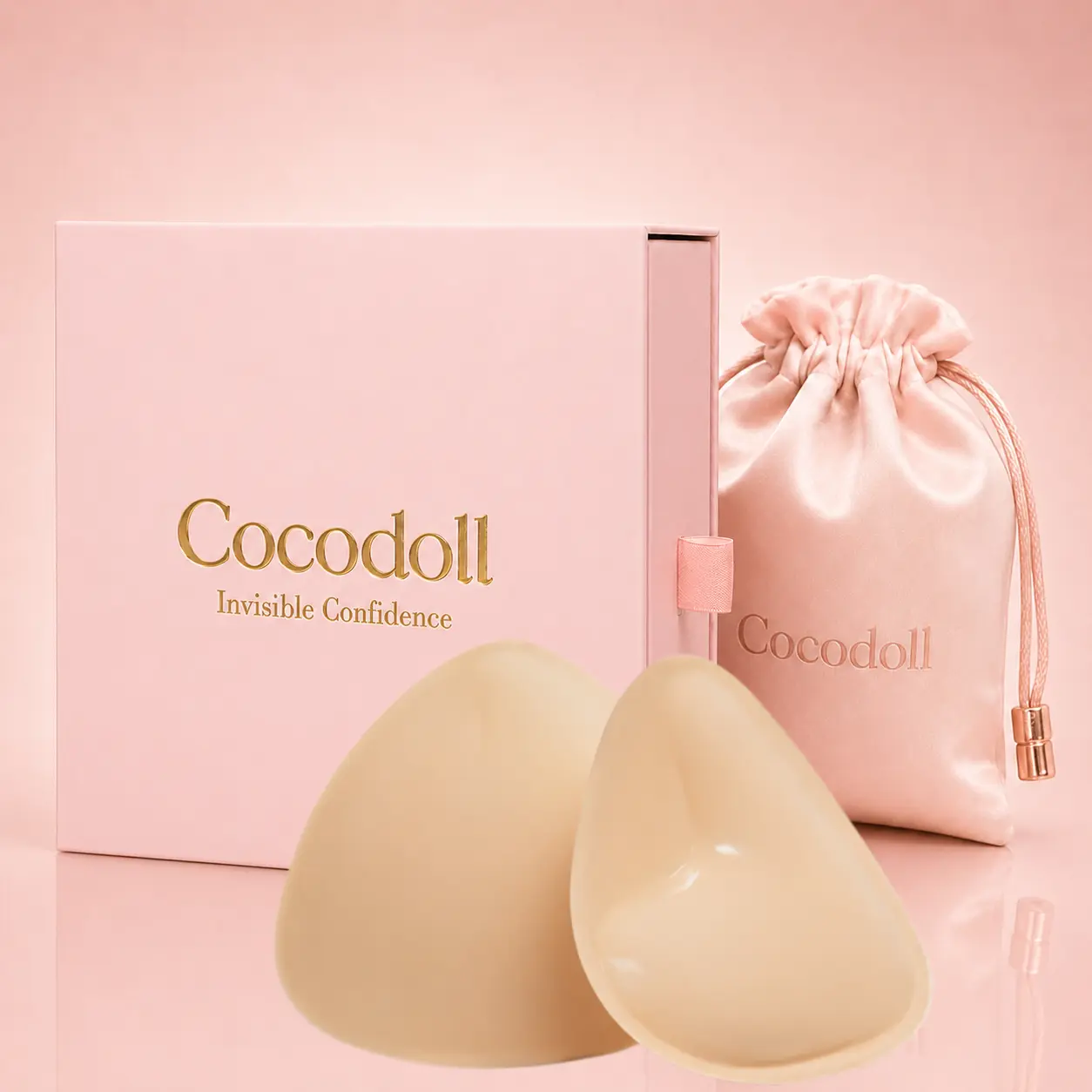 Cocodoll Women's Teardrop-Shape Invisible Pads Bra Accessories, Double Adhesion Sticky Push-Up Inserts for Backless Dresses, Fitted Wear
