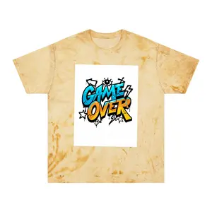 Game Over Unisex Color Blast T-Shirt, Trendy Graphic Tee, Casual Wear, Gamer Gift, Unique Summer Fashion, Streetwear Style