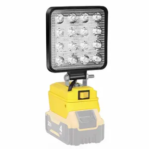 REACELL Cordless LED Work Light for De Walt 20V Battery, 4800LM Portable Flood Light with USB Charging, 140° Adjustable Head, Jobsite & Outdoor Lighting