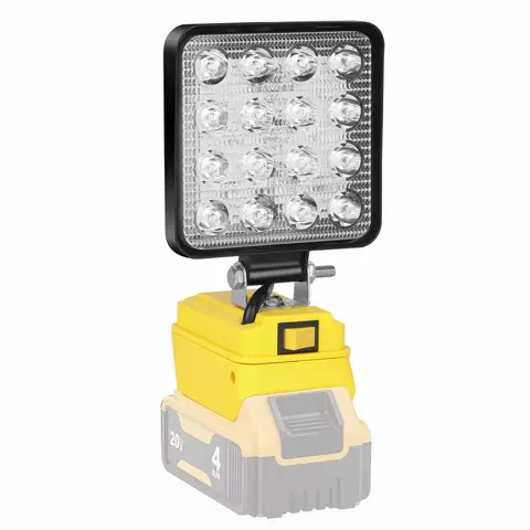 REACELL Cordless LED Work Light for De Walt 20V Battery, 4800LM Portable Flood Light with USB Charging, 140° Adjustable Head, Jobsite & Outdoor Lighting gift