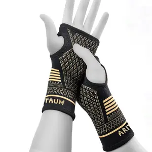 Copper Compression Arthritis Gloves | Fingerless Arthritis Carpal Tunnel Pain Relief Gloves For Men & Women | Hand Support Wrist Brace For Rheumatoid, Tendonitis, Swelling, Crocheting, Typing Healthcare S-1Pair