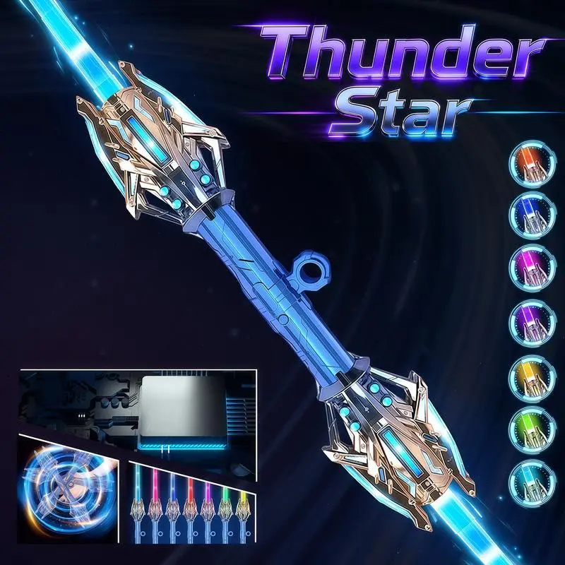 Multicolor Double-Edged LED Toy Sword for Girls, Musical Colorful Lighting, Cool Sound Effects, Birthday Gift, Summer Sale Toy, Led Sword