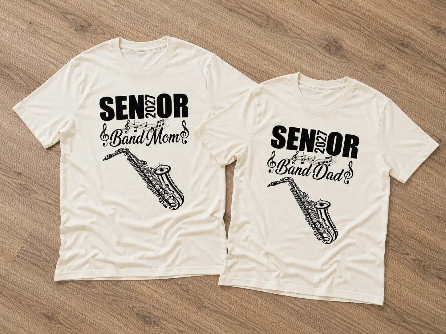 Senior Band Mom Dad 2027 Matching Shirts Class of 2027 Marching Band Parent Tee Band Mom Band Dad Music Lover Shirt Gifts For Parent