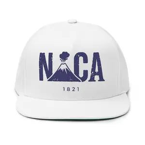 Volcano Nicaragua Hat 1821 | Embroidered Flat Bill Snapback Cap | Vintage 5 Panel Outdoor Hat | Nica Streetwear Cap