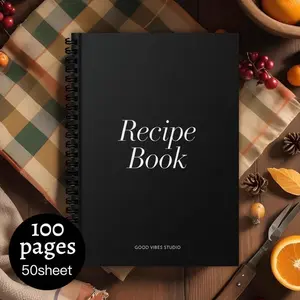 New Spiral Bound Recipe Notebook  Kitchen Cooking Journal & Notepad