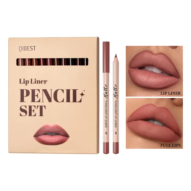12 Color Matte Lipstick Lip Liner Lippie Pencil Set, Matte Lip Liners, Long Lasting Nude Colors, Multi-Pack Makeup Kit, Perfect Valentine's Day Christmas Gift, Lipliner