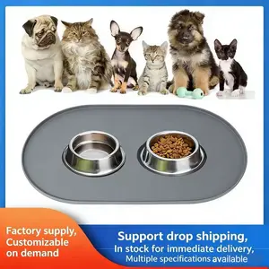 Silicone Pet Mat Dog Feeding Pad Cat Eating Mat Non-Slip Anti-Spill Food Tray for Pets, Durable and Easy Clean Pet Supplies