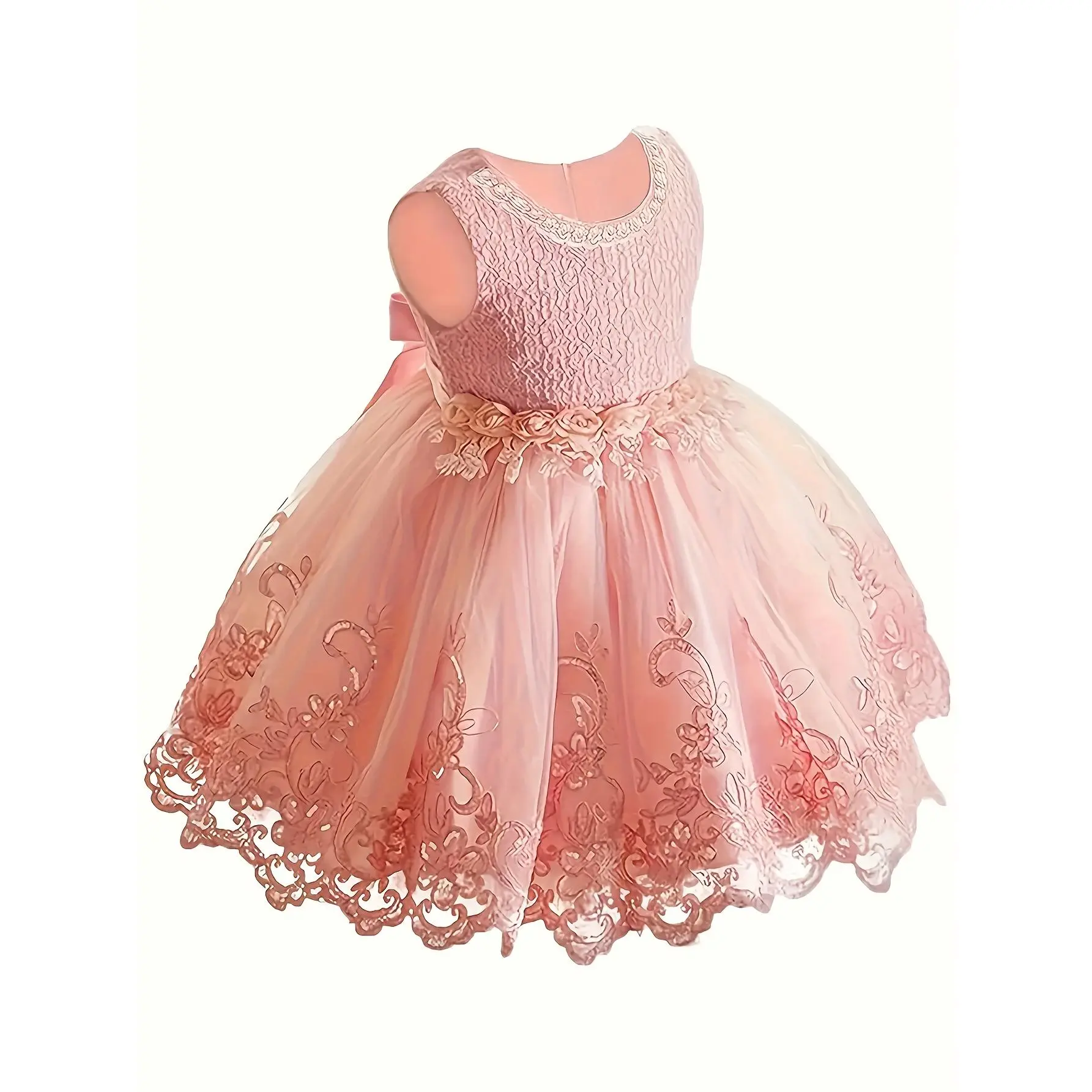 Toddlers' Girls' Cute Polyester Blend Formal Dress - Suitable for Christmas Celebrations, Weddings, Cute Dress