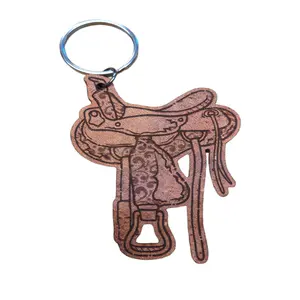Rowdy Crowd Clothing Leather Western Keychain - Saddle