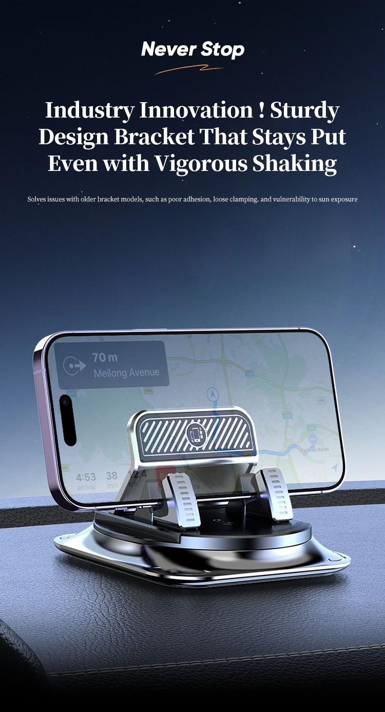 Car phone holder 360 degree rotation, suitablefor car navigation in-car dashboard, horizontaland vertica screen adjustment angle,suctioncup fixed non-slip mobile phone holdersuitable for iPhone and Android