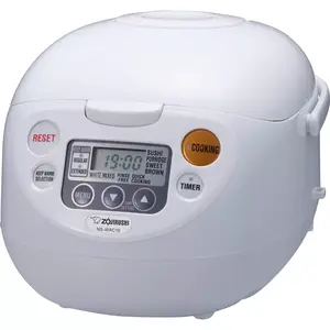 Zojirushi 5.5 Cup Uncooked Rice Cooker Warmer White 7 Settings Control Nonstick