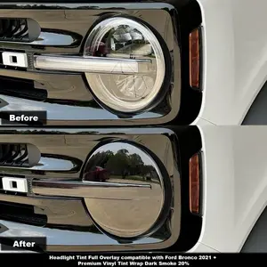 Crux Moto Headlight Full Vinyl Tint Overlay | compatible with Ford Bronco 2021 +