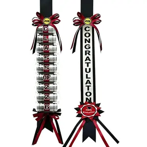 2026 Graduation sash Cash Garland, Dual-Braid Gold Coffee Color, Perfect for High School & College Graduation Ceremonies, Lightweight Grad Gift class