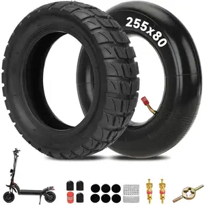 255x80 80/65-6 Scooter Tire Inner Tube Set Replacement for Electric Scooter Apollo Ghost Ieny-rid, 10x3.0 10 inch Off Road Tire for Kugoo M4 Pro Kaa-bo Mantis Va-rla Eagle E-Scooter Heavy Duty