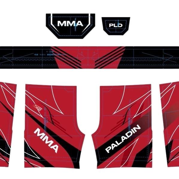 PLD MMA Red Short by Pld MMA - Performance Fabric with Thermo-glued Side Slits & Elasticated Waistband for MMA Athletes - Lightweight & Flexible