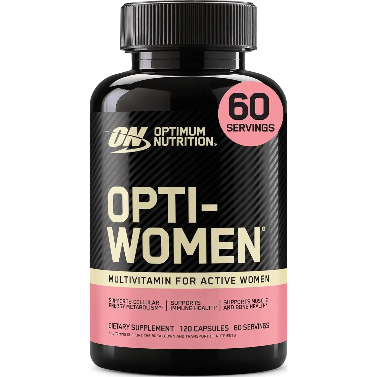 Opti-Women Daily Multivitamin for Women, Immune Support Supplement with Iron, 60 Day Supply, 120 Count, (Packaging May Vary) | Multivitamin for Active Women, 22 Vitamins & Minerals, Calcium, Iron, Folate, Vegetarian Vcaps, Easy-to-Swallow Capsules